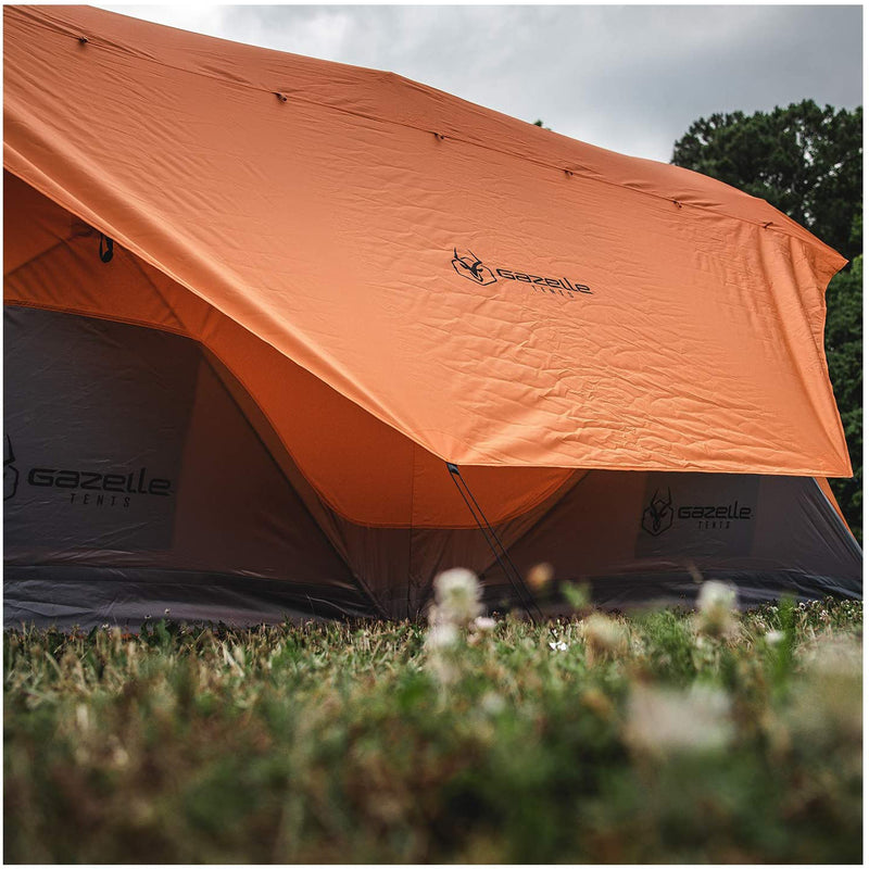 Gazelle T8 Extra Large 8 Person Portable Instant Pop Up Camping Hub Tent, Orange