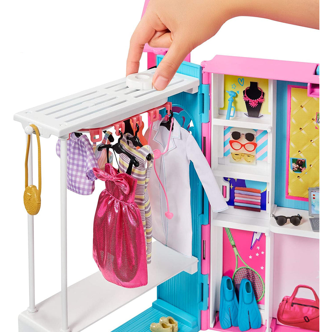 Barbie Dream Closet Fashion Wardrobe with Barbie Doll and Clothes, Pink (Used) - VMInnovations