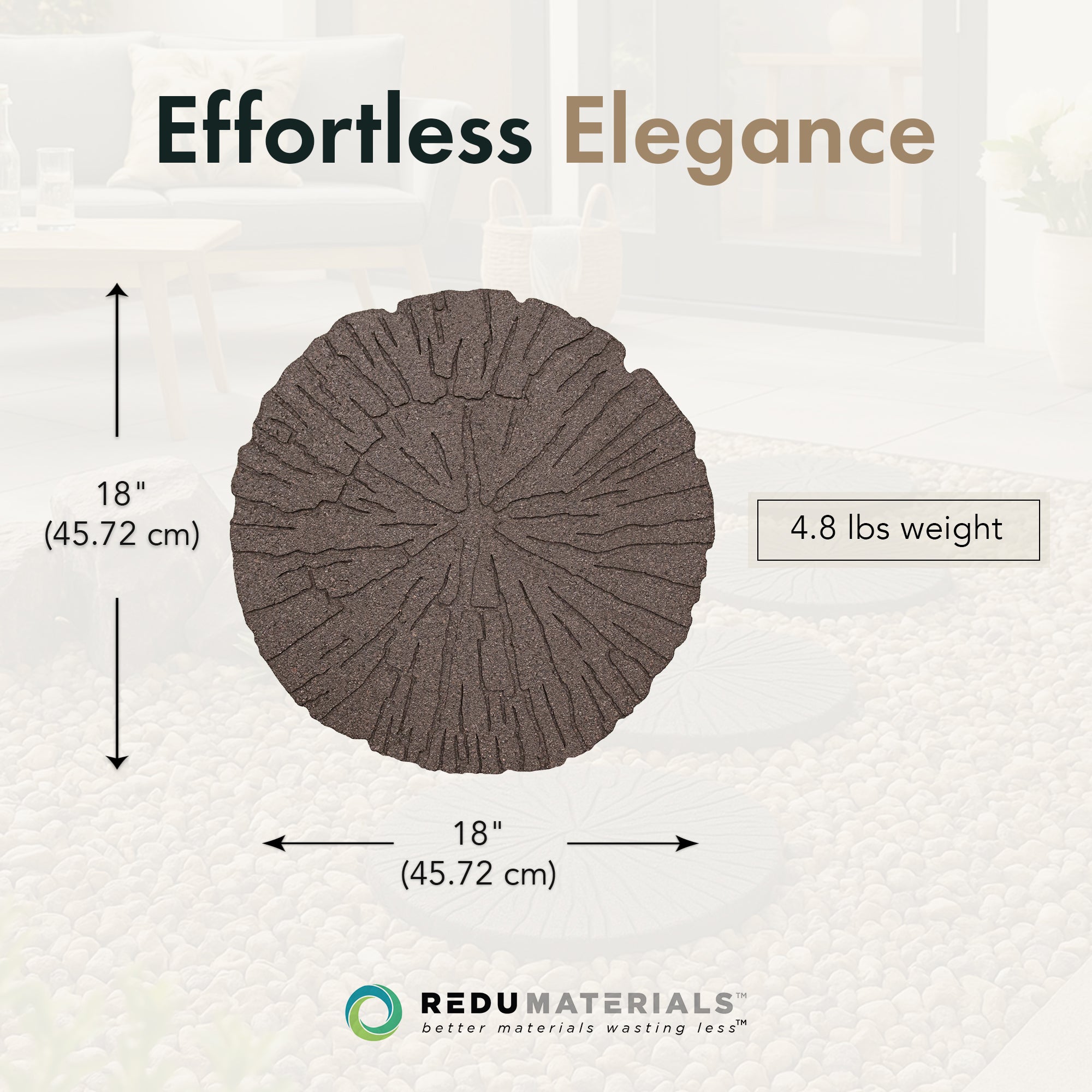 Garden Central 4pk 18x18" Cracked Log Round Decorative Stepping Stones(Open Box)