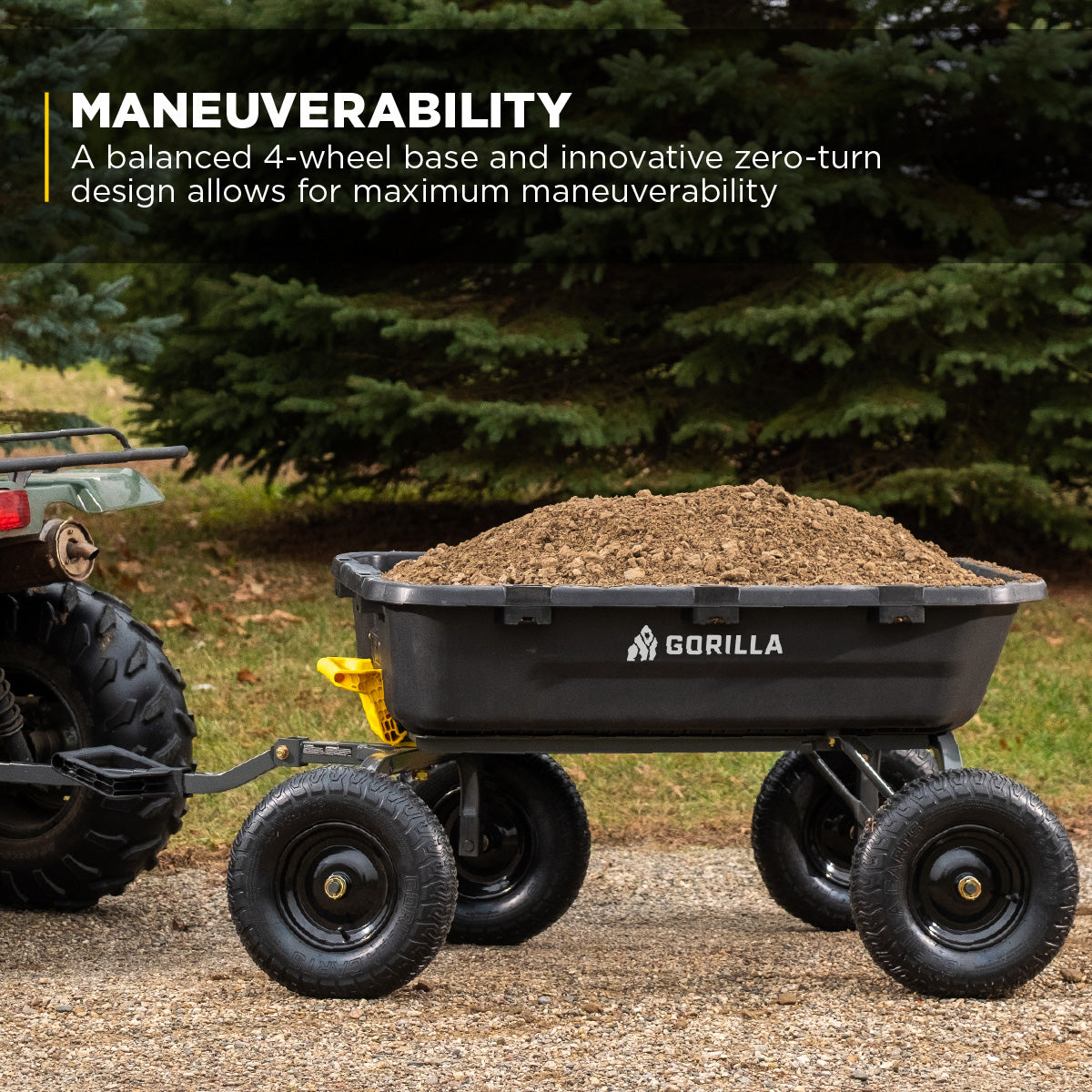 Gorilla Carts Heavy Duty 12 Cubic Foot Poly Yard Dump Garden Utility Cart, Black