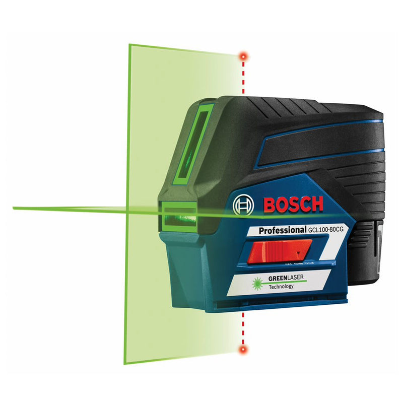 Bosch GCL100-80CG 12V Max Connected Green Beam Cross Line Laser w/ Plumb Points