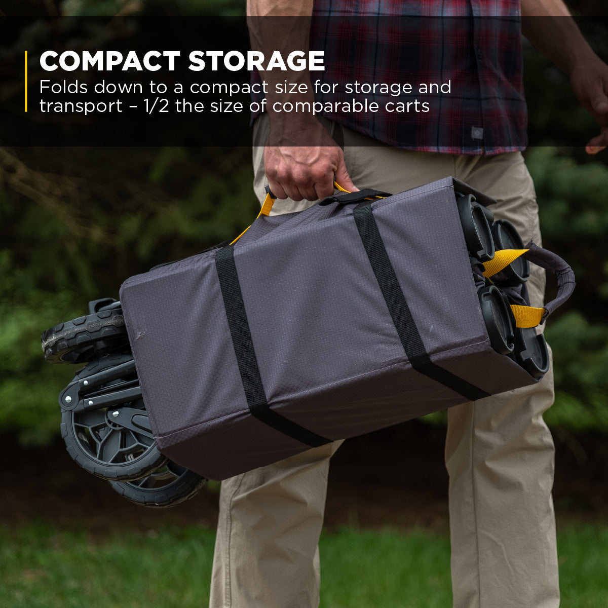 Gorilla Carts 7 Cu Ft Collapsible Outdoor Utility Wagon,Oversize Bed, Black