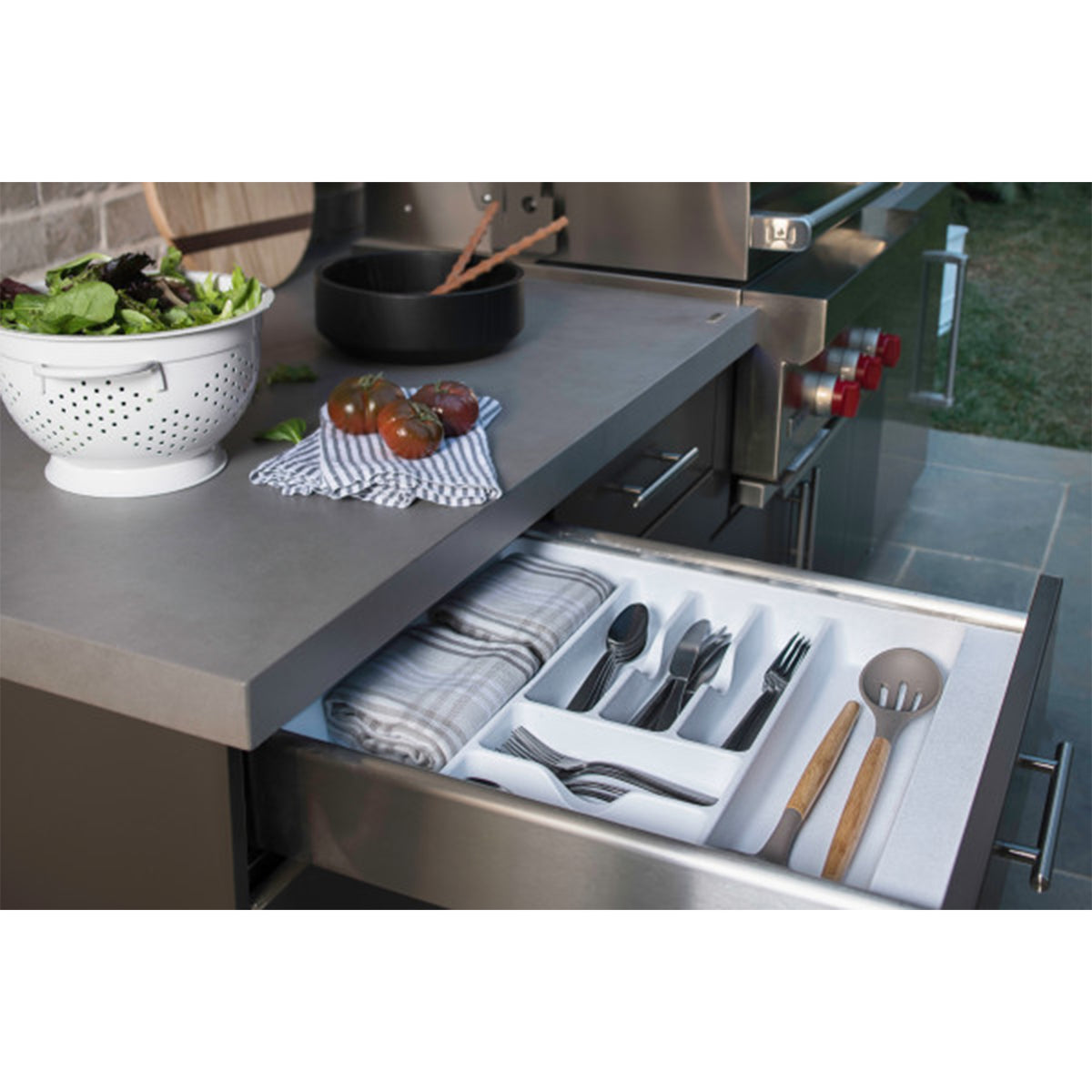 Rev-A-Shelf CT-3W-52 Plastic 7 Compartment Cutlery Tray Insert Organizer, White