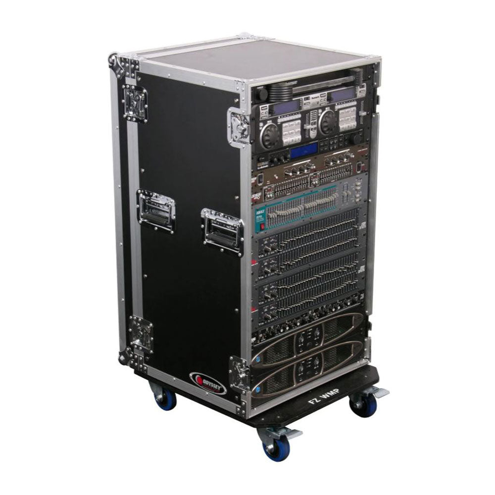 Odyssey FZAR20W Heavy Duty Portable Flight Zone 20 Space Amp Rack With Wheels - VMInnovations