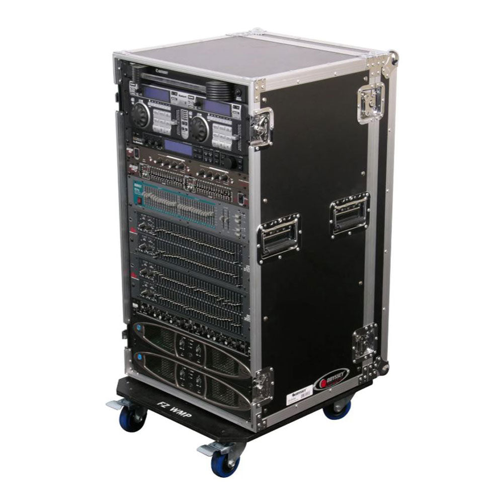 Odyssey FZAR20W Heavy Duty Portable Flight Zone 20 Space Amp Rack With Wheels - VMInnovations