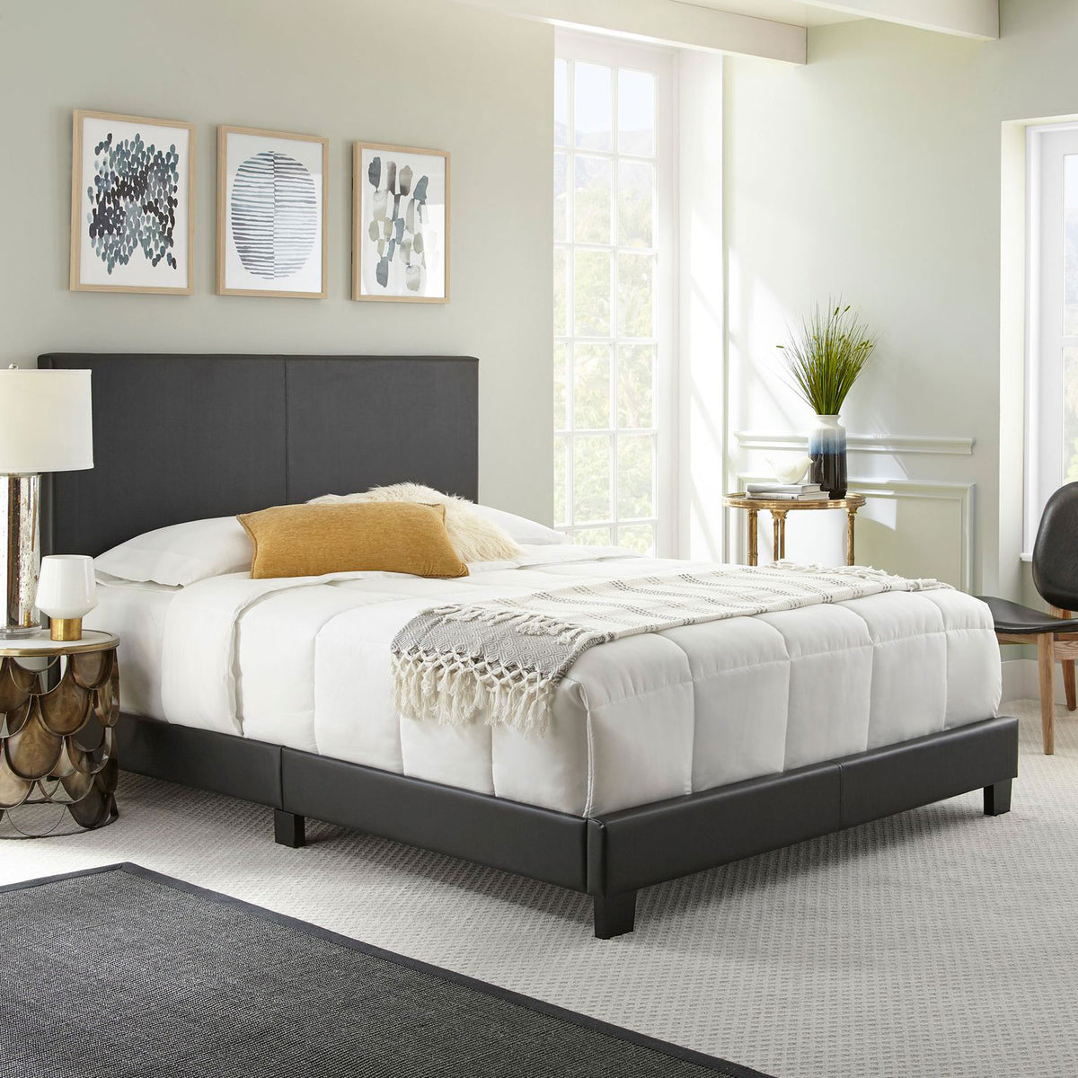 Boyd Sleep Montana Upholstered King Bed Frame Foundation and Headboard (Used)