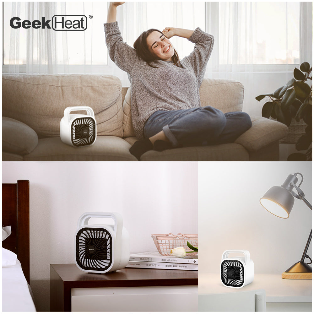 Geek Heat 500 Watt Mini Personal Portable Ceramic Fan Space Heater (Used)