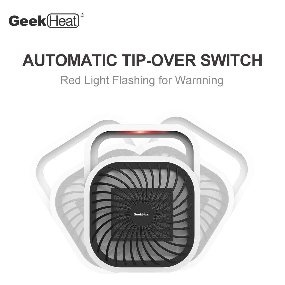 Geek Heat 500 Watt Mini Personal Portable Ceramic Fan Space Heater (Used)