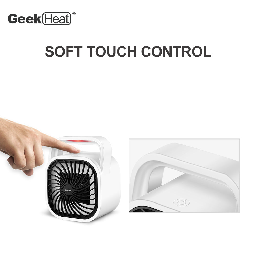 Geek Heat 500 Watt Mini Personal Portable Ceramic Fan Space Heater (Open Box)