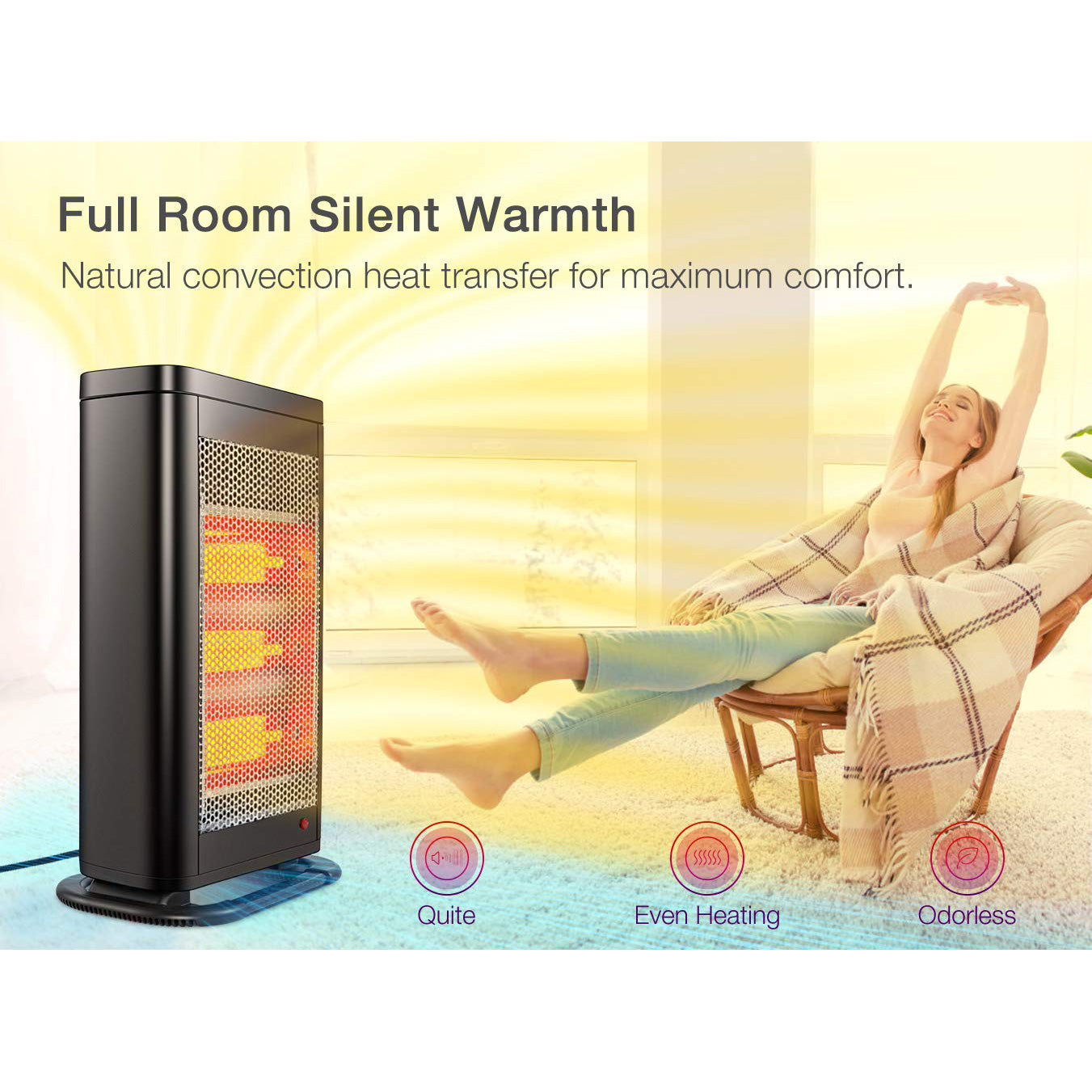 Geek Heat HQ28-15M 2 in 1 Infrared & Convection Electric Portable Space Heater - VMInnovations