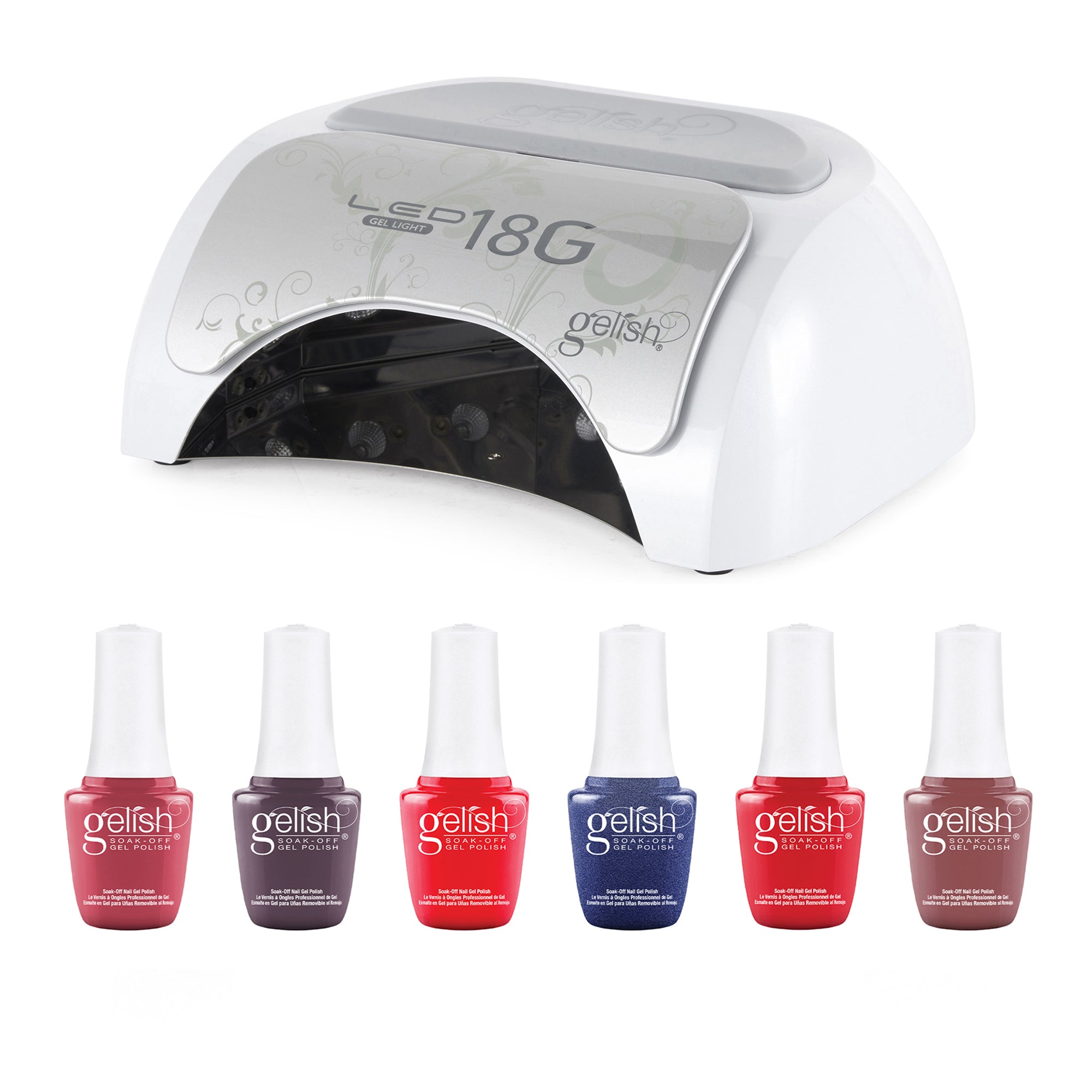 Gelish Nail Polish Dryer LED Lamp & Midnight Caller Soak Off Gel Nail Polish Set - VMInnovations