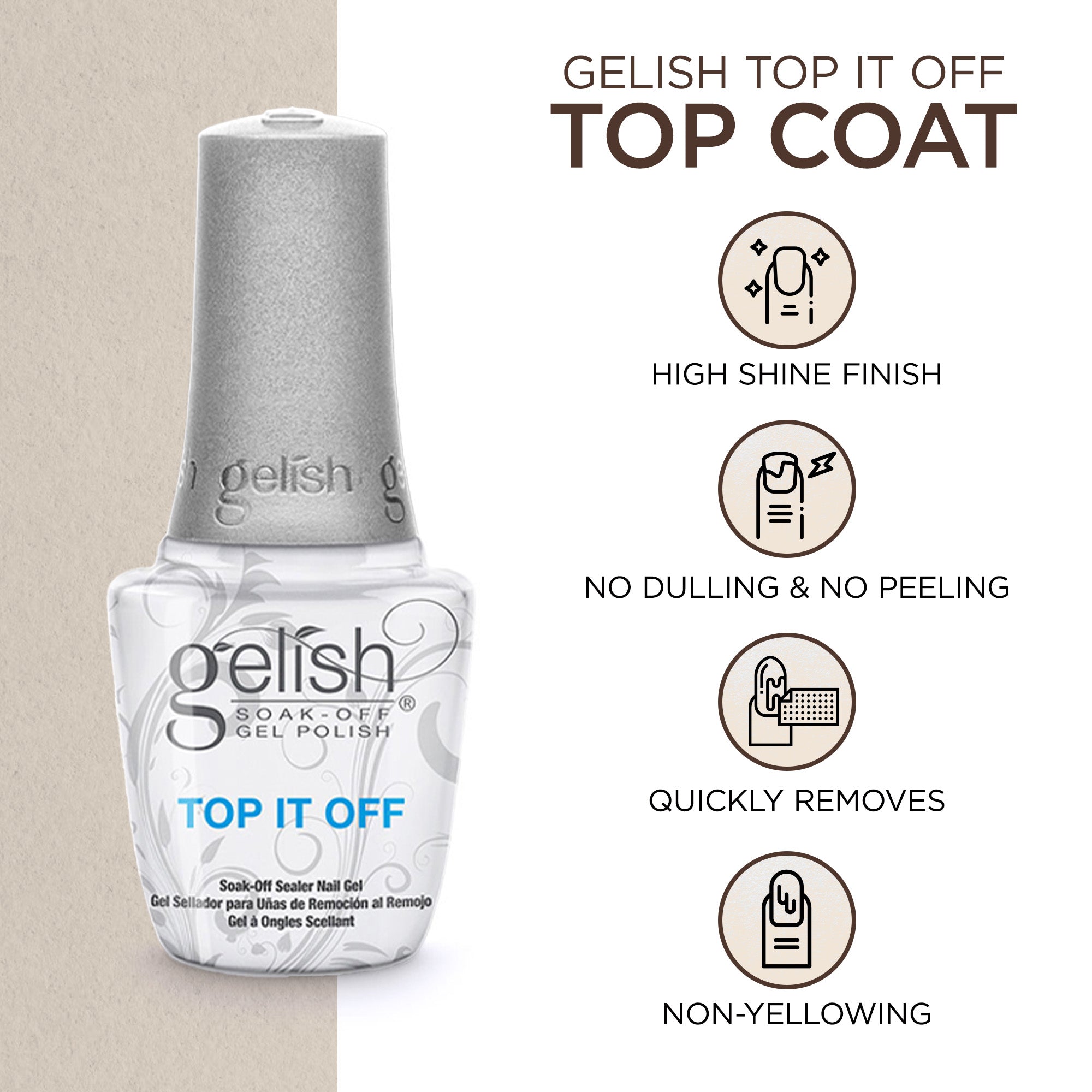 Gelish Dynamic Duo Foundation Base & Top It Off Sealer Soak Off Gel Nail Polish - VMInnovations