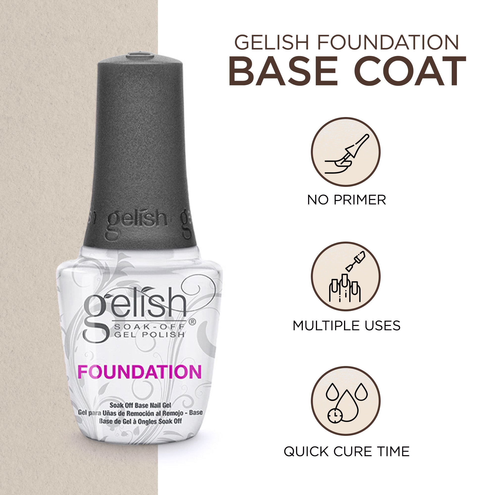 Gelish Dynamic Duo Foundation Base & Top It Off Sealer Soak Off Gel Nail Polish - VMInnovations