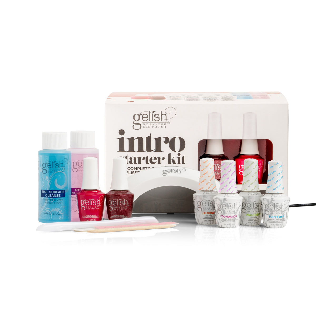 Gelish Intro Gel LED Soak Off Remover and Nail Polish Starter Kit with Light