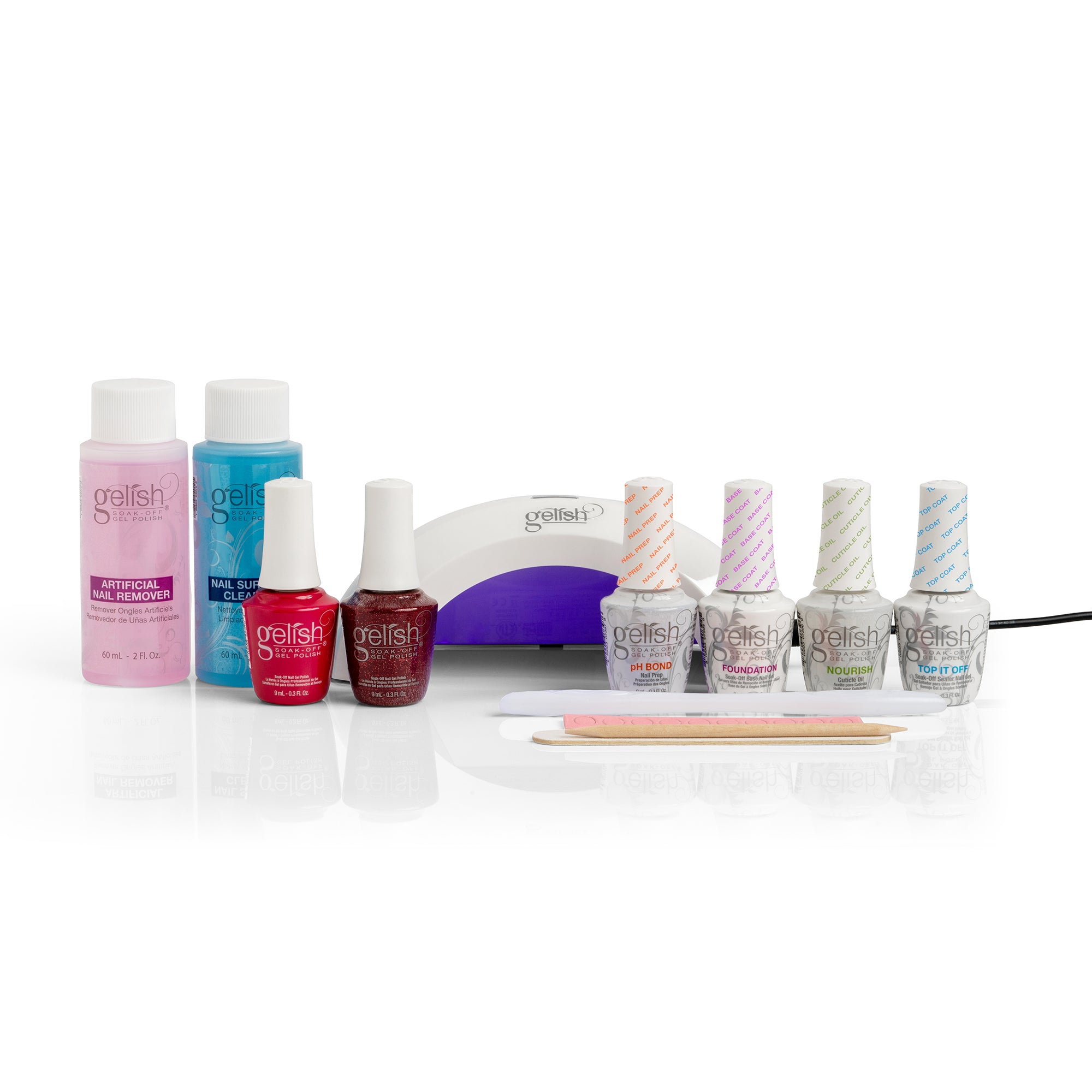 Gelish Intro Gel LED Soak Off Remover and Nail Polish Starter Kit with Light