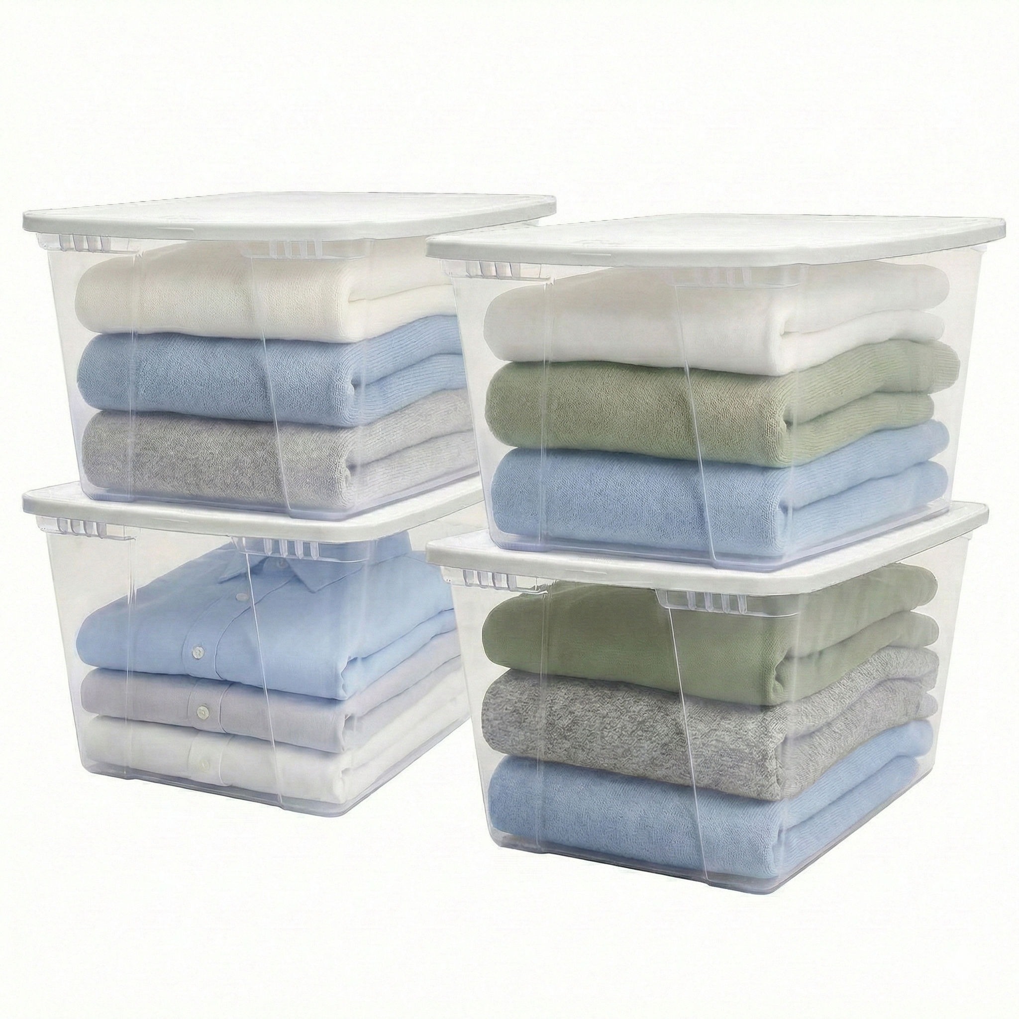 Homz 56qt Snaplock Clear Plastic Storage Container Bin with Secure Lid (4 Pack) - VMInnovations