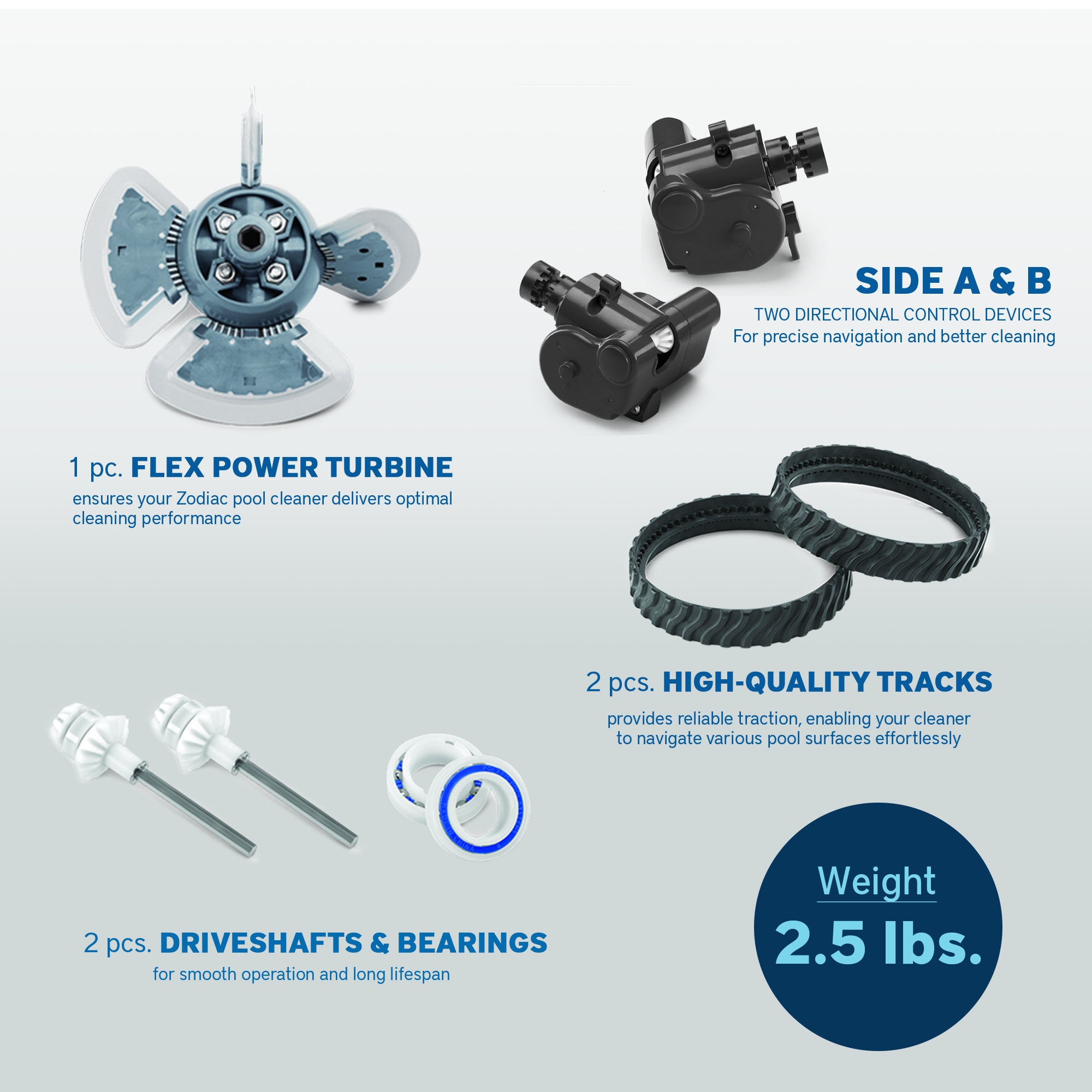 Zodiac MX8/MX8 Elite Pool Cleaner Factory Tune Up Kit with Flex Power Turbine - VMInnovations