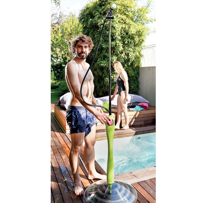 GF Garden Sunny Style Premium Portable Outdoor Pool & Garden Solar Shower, Lime
