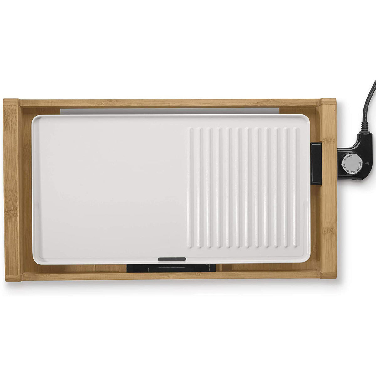 Goodful Cuisinart Bamboo Home Countertop Full Grill and Griddle White (Open Box)