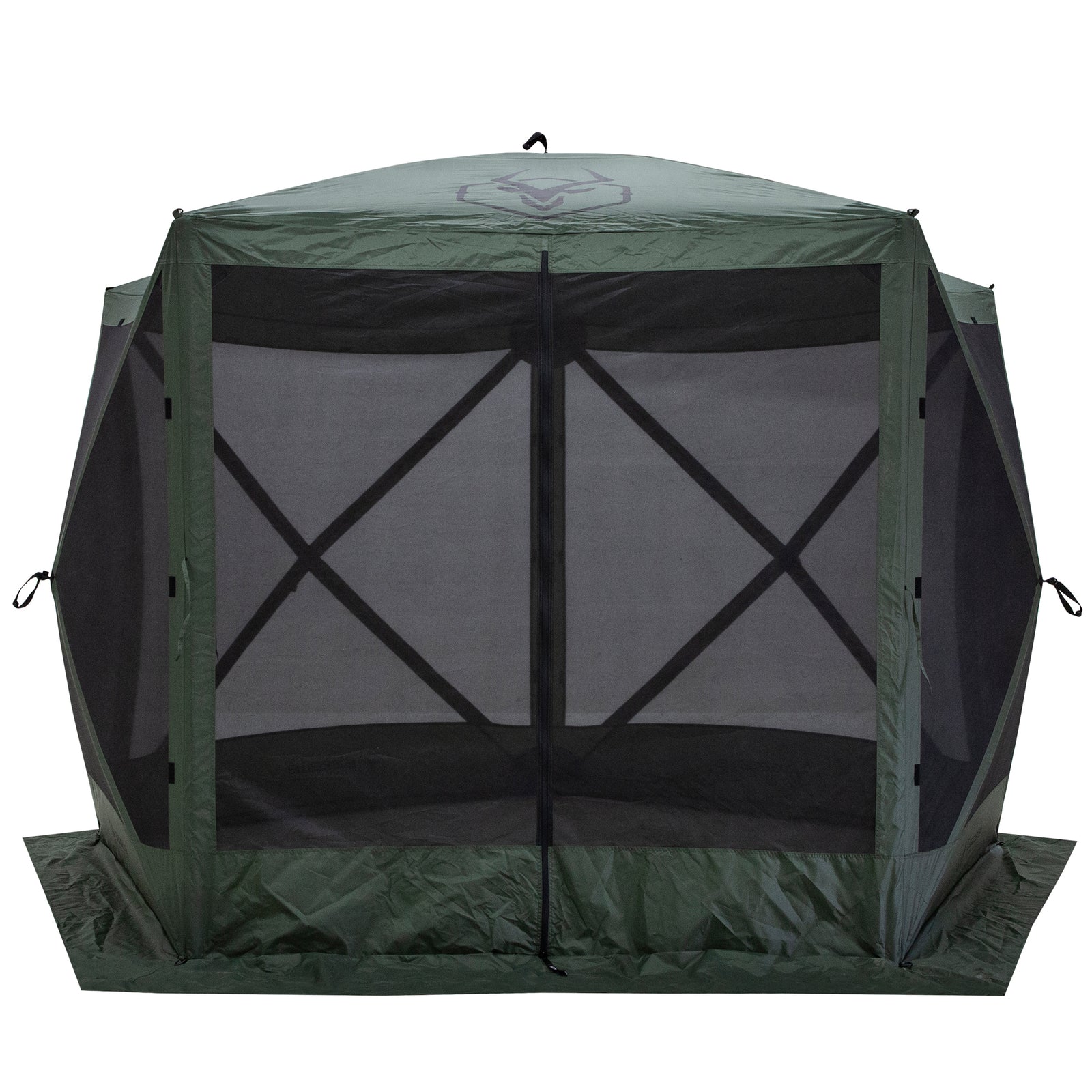Gazelle GG501GR Pop Up Portable 4 Person Camping Gazebo Day Tent w/ Mesh Windows - VMInnovations