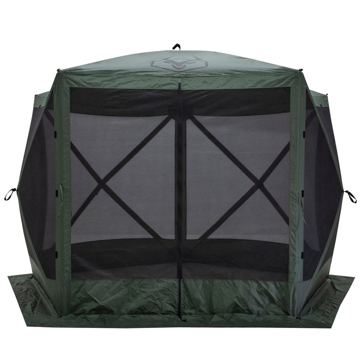 Gazelle GG501GR Pop Up Portable 4 Person Camping Gazebo Day Tent w/ Mesh Windows - VMInnovations