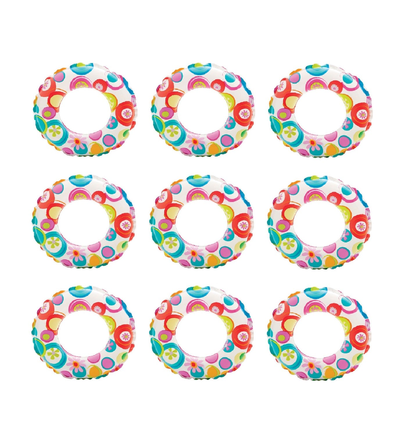 Intex 20-Inch Inflatable Kids Swim Ring Tube Pool Float (9 Pack)