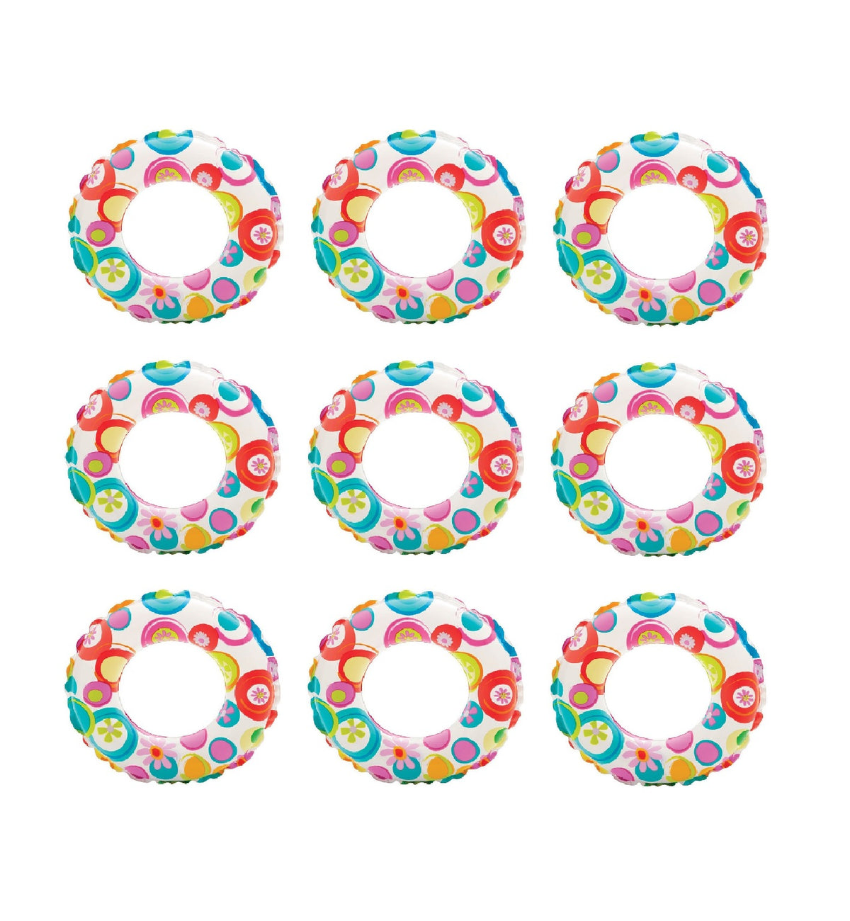 Intex 20-Inch Inflatable Kids Swim Ring Tube Pool Float (9 Pack)