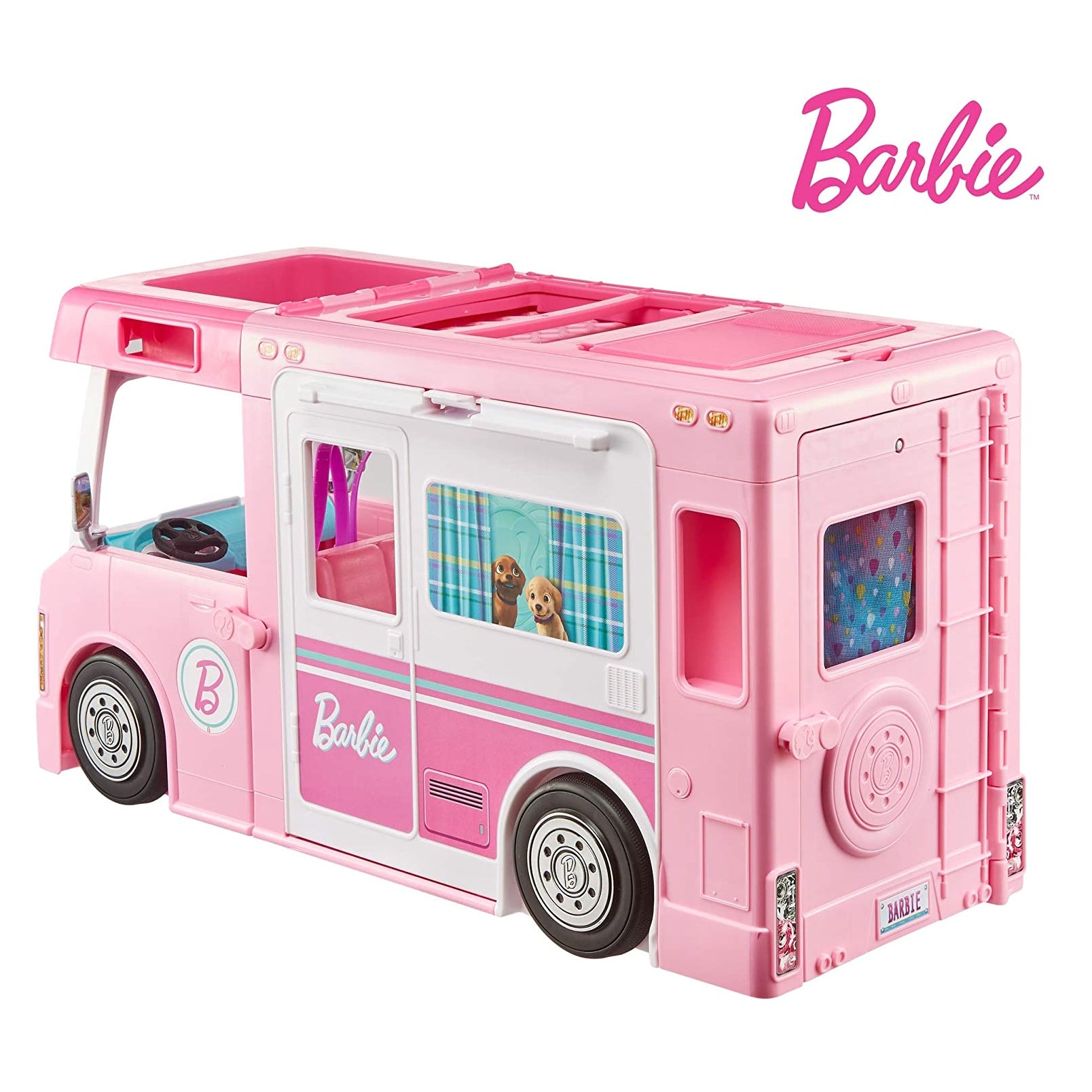 Barbie GHL93 3-in-1 DreamCamper Transforming Vehicle Play Set w/ 50 Accessories