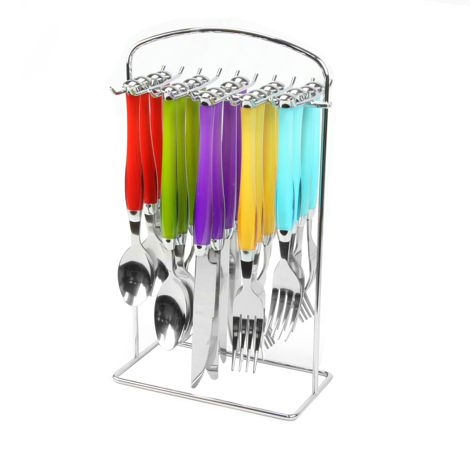 Gibson Santoro 20pc Stainless Steel Flatware Set w/ Storage Rack (Open Box) - VMInnovations