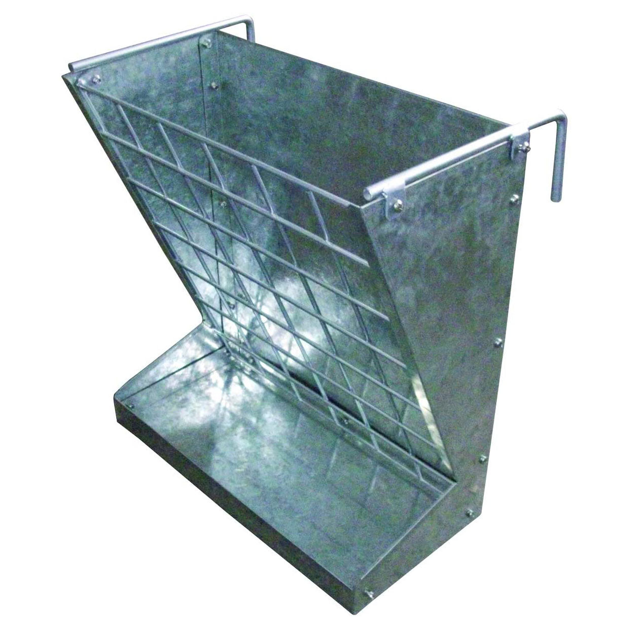 Little Giant Heavy-Duty Galvanized Metal 2-in-1 Goat and Sheep Feeder (4 Pack)