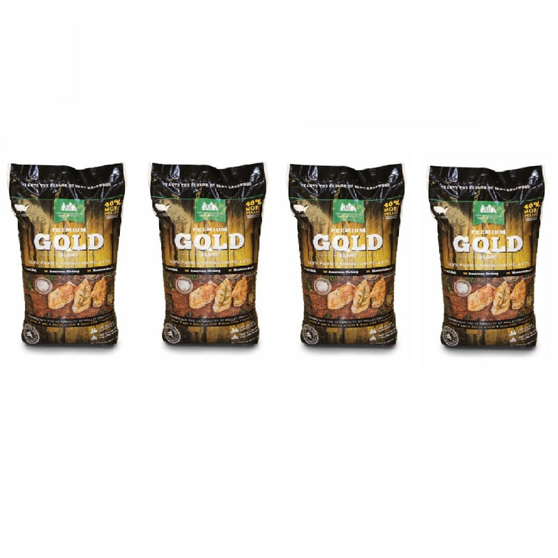 Green Mountain Premium Gold Blend Hardwood Grilling Cooking Pellets (4 Pack)