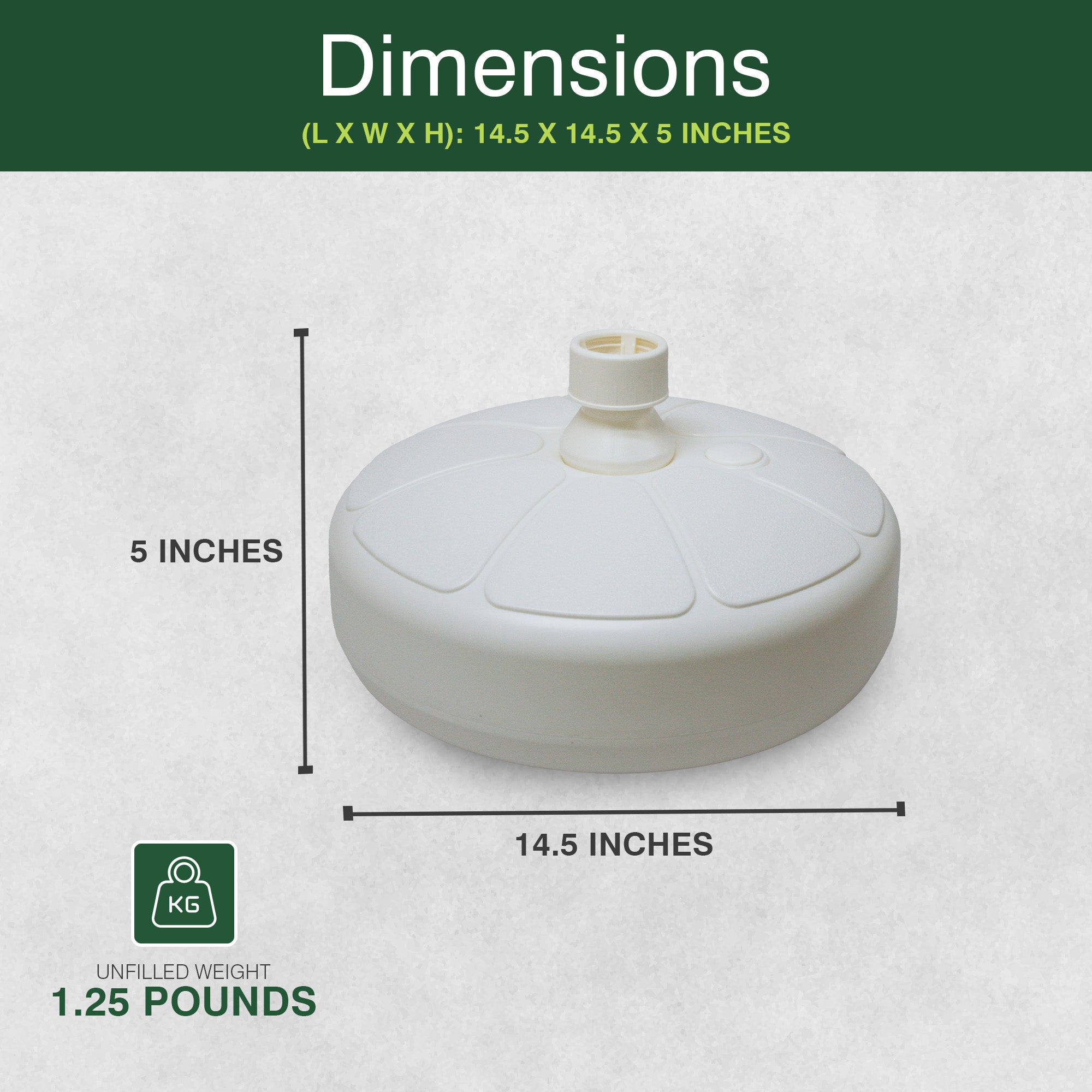 Good Ideas Outdoor Umbrella Stand Patio Base for 1 and 1.5" Poles, White (Used)
