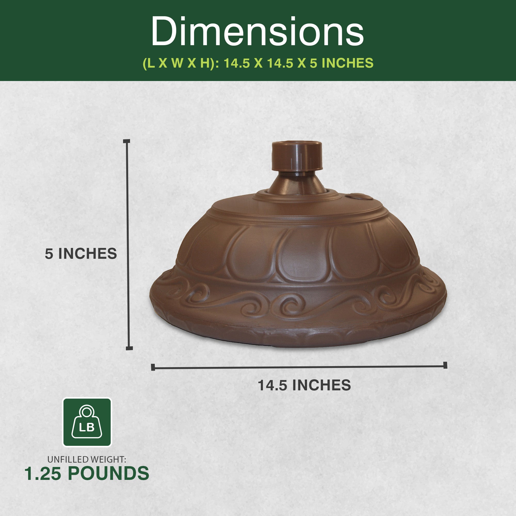 Good Ideas Umbrella Stand Patio Base for 1” & 1.5” Poles, Cappuccino (Open Box) - VMInnovations