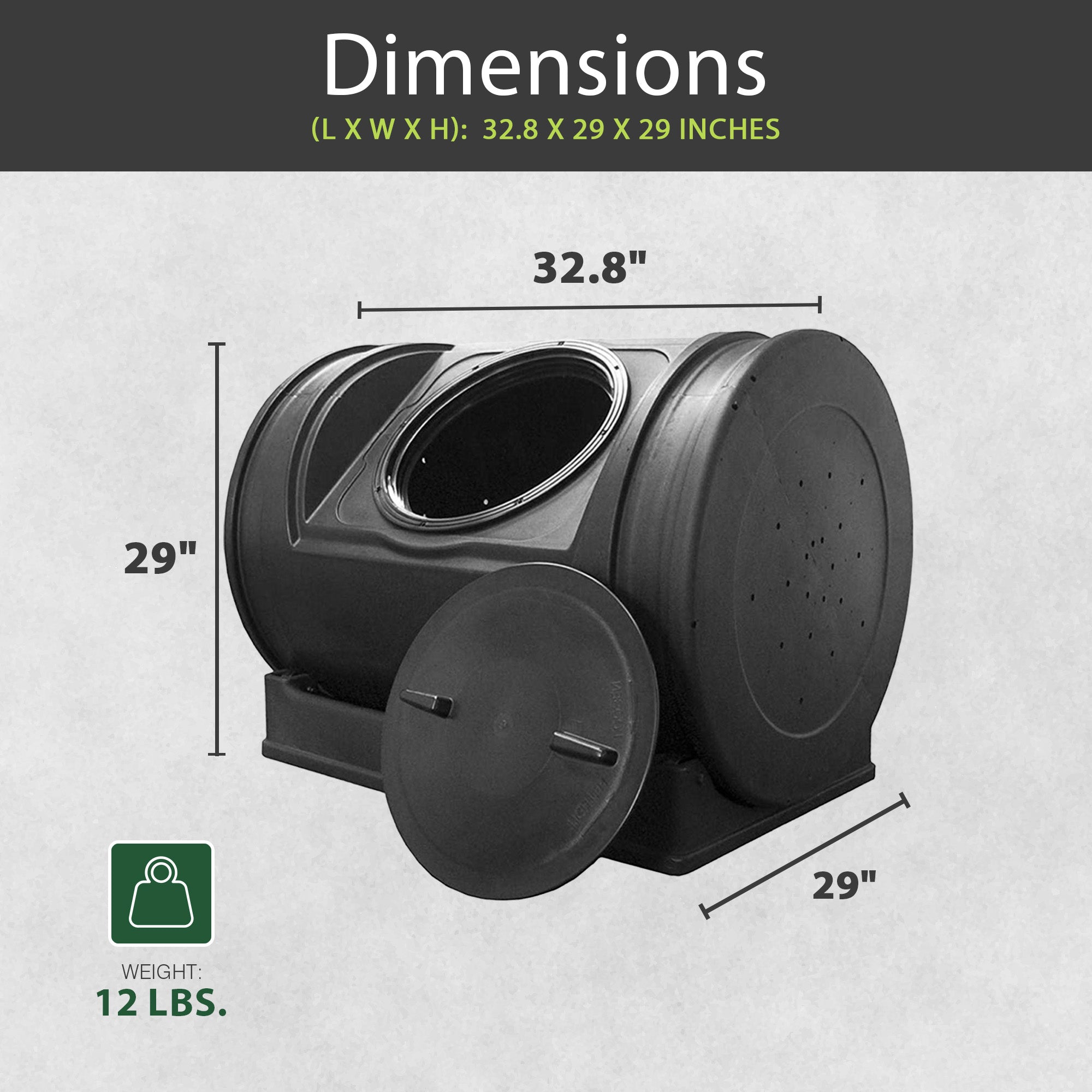 Good Ideas Compost Wizard Jr Large Patio Garden Bin Container, Black (Open Box) - VMInnovations