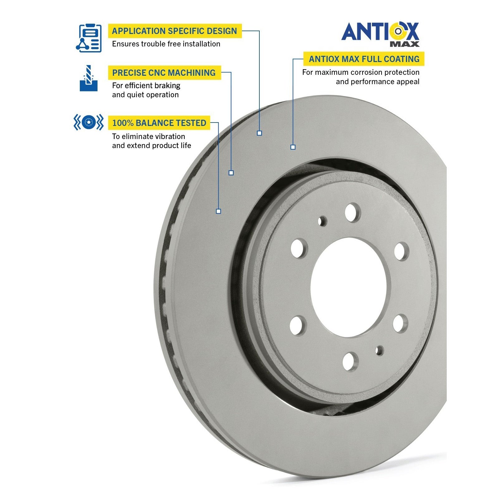 Goodyear Brakes 2142134GY Premium AntiOx Automotive Vehicle Front Brake Rotor
