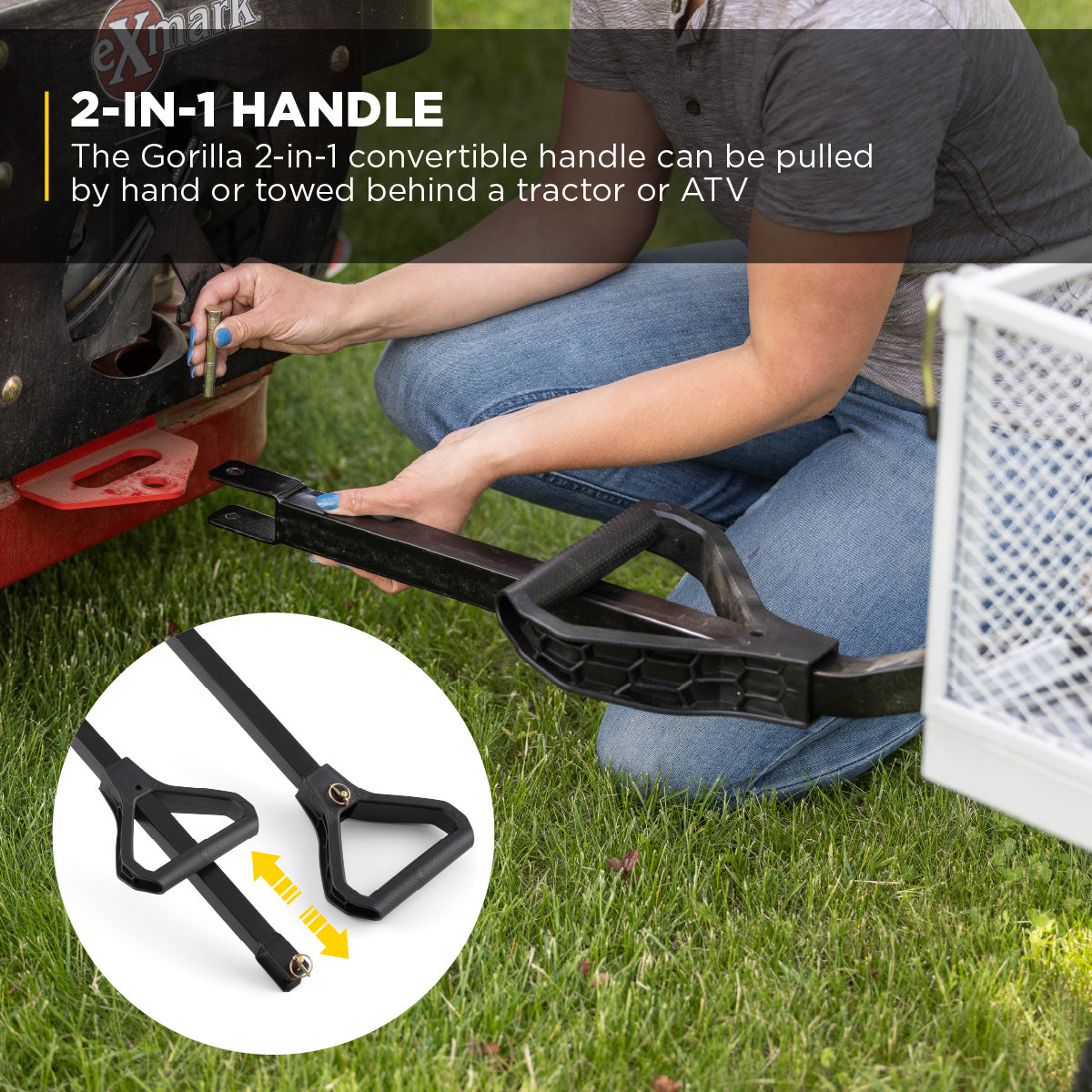 Gorilla Cart 1000 Pound Capacity Heavy Duty Steel Mesh Utility Wagon Cart, Gray - VMInnovations