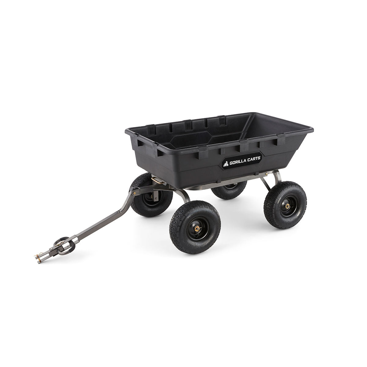 Gorilla Carts Heavy Duty Poly Yard Dump Cart Garden Wagon with 15 Inch Tires - VMInnovations