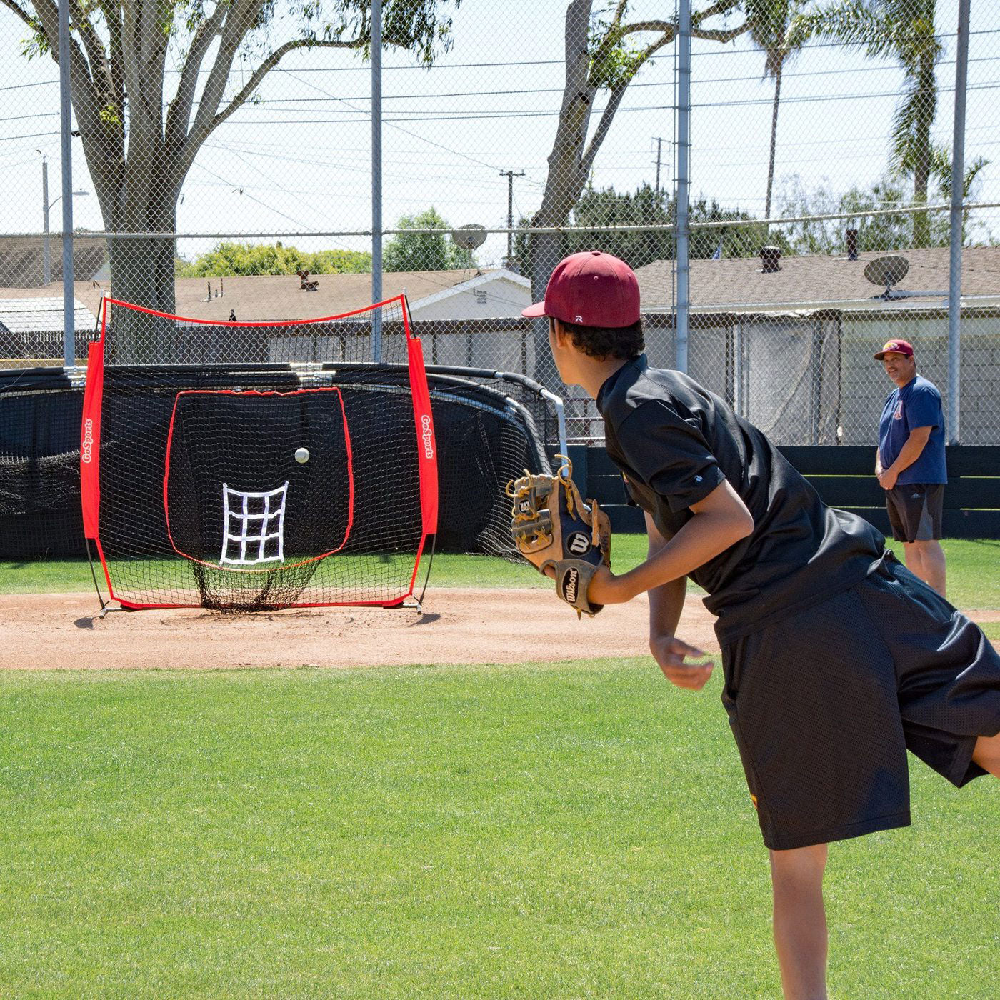 GoSports 7x7 Foot Baseball Practice Hitting & Pitching Net & Frame (Open Box) - VMInnovations