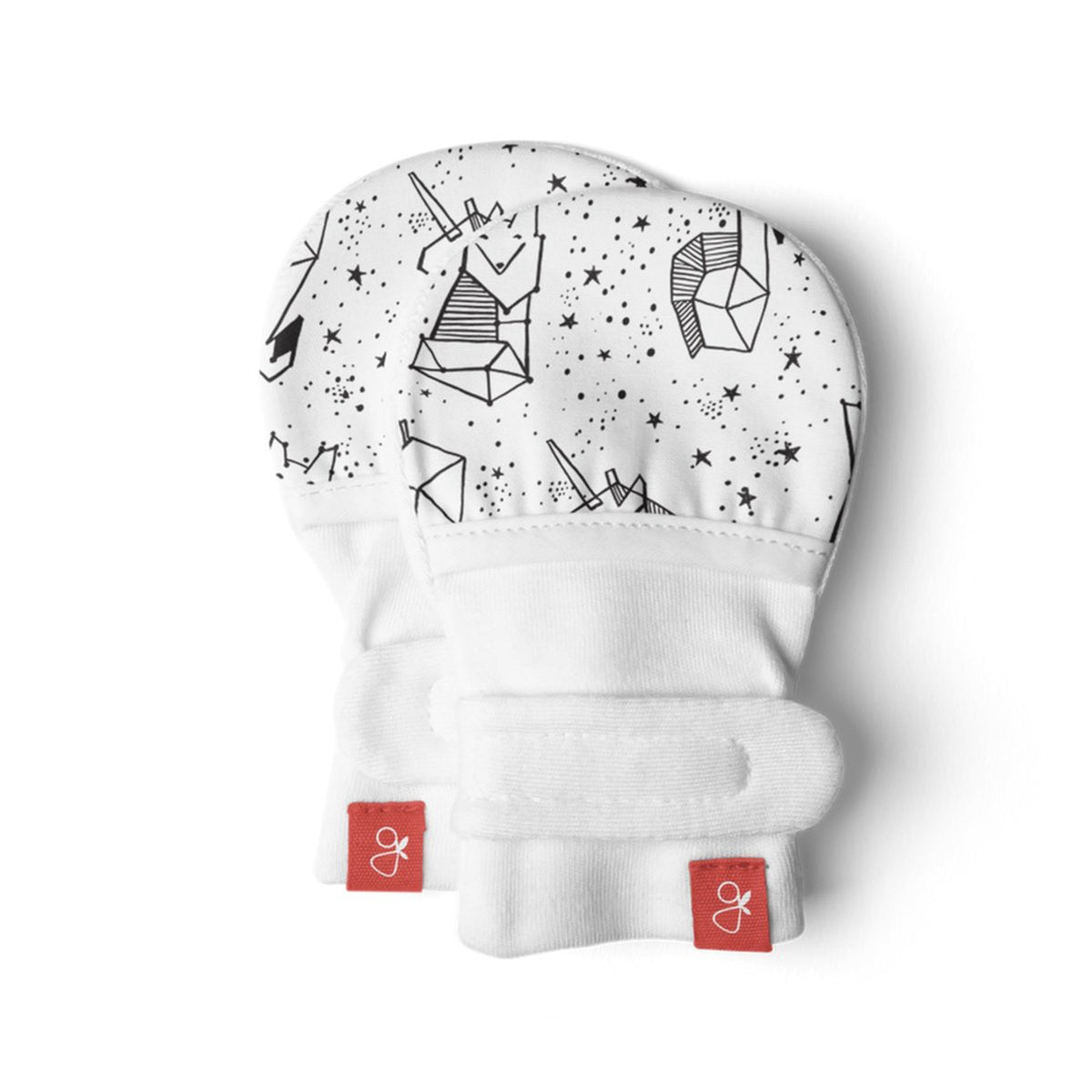 Goumikids Organic Stay On No Scratch Baby Infant Mitts, 0-3M Faces in the Stars - VMInnovations