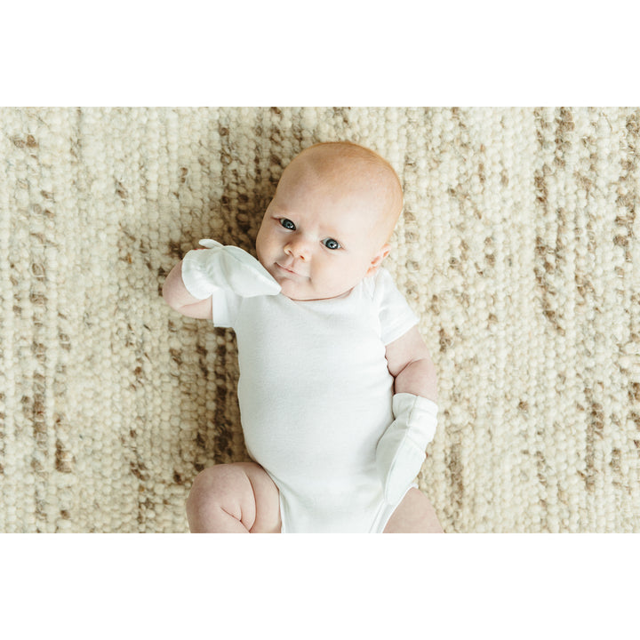 Goumikids Soft Organic Stay On No Scratch Baby Infant Mittens, 0-3M Drops Aqua - VMInnovations