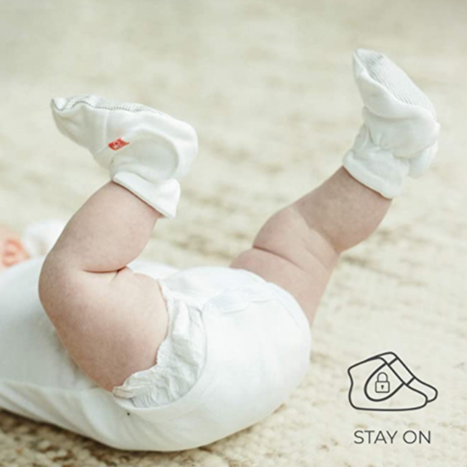Goumikids Super Soft Organic Stay On Baby Boots Infant Booties, 3-6M (Open Box)