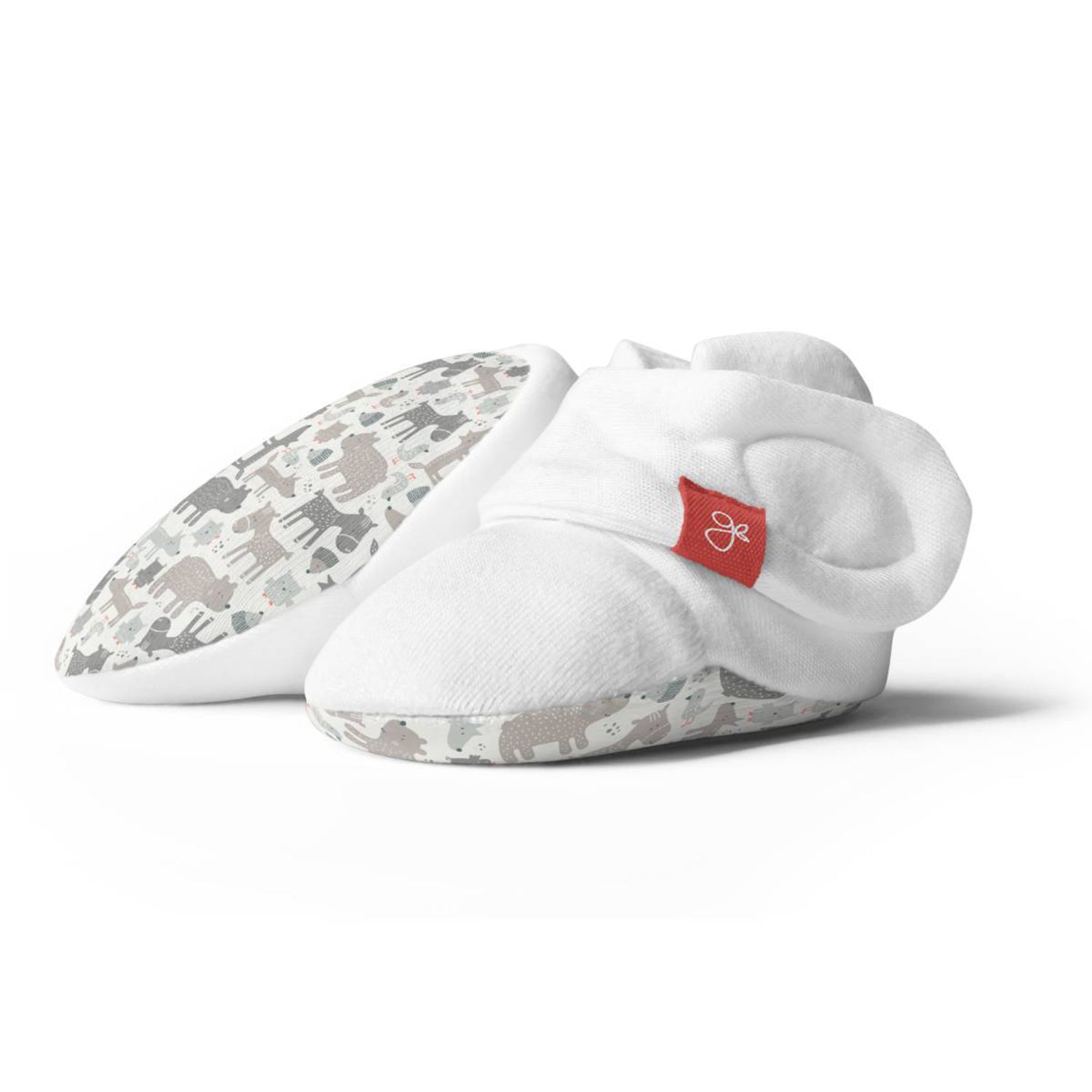 Goumikids Soft Stay On Baby Infant Shoes, 0-3M Forest Friends Gray (Open Box) - VMInnovations