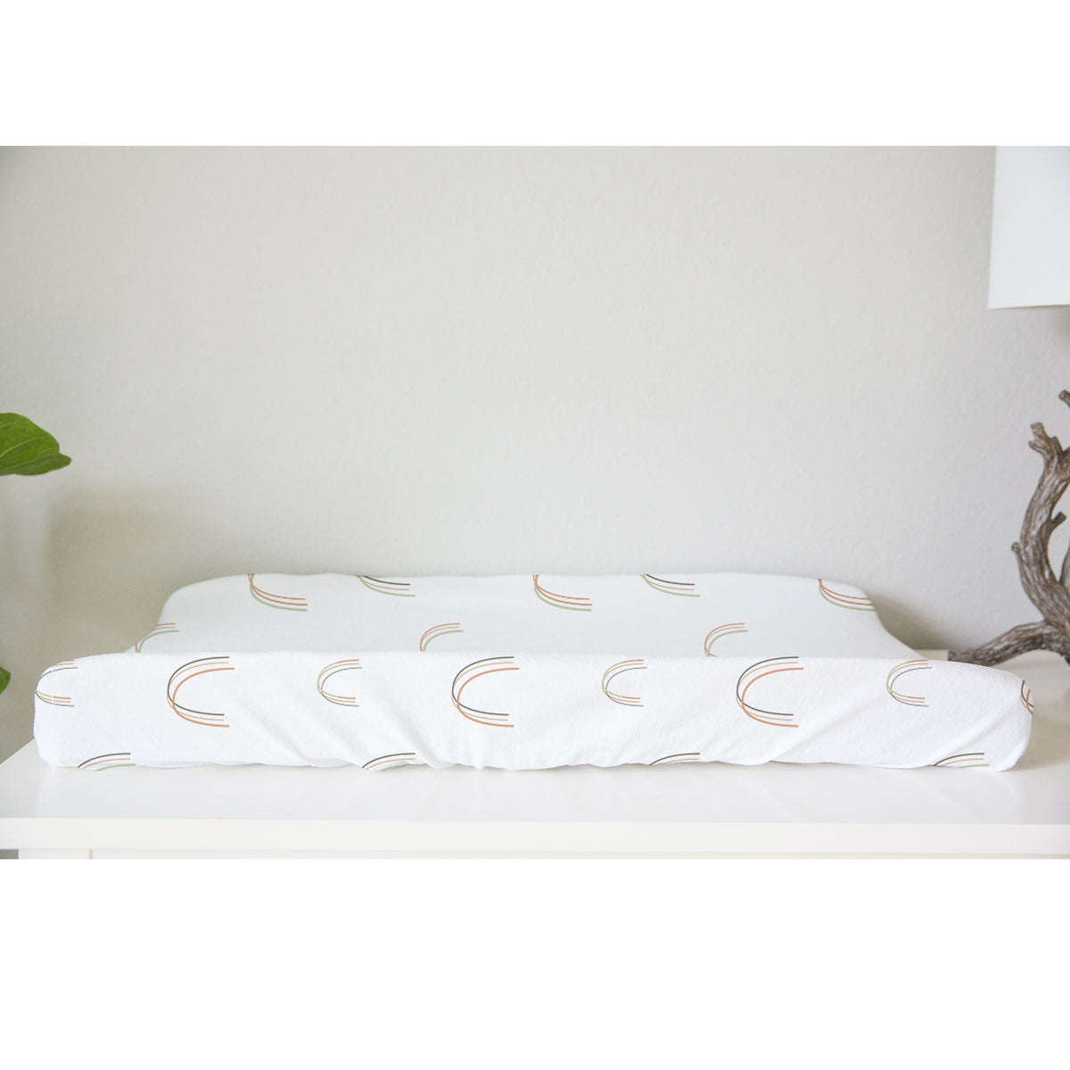 Goumikids Soft Organic Cotton Bamboo Baby Changing Pad Cover, Over the Rainbow - VMInnovations