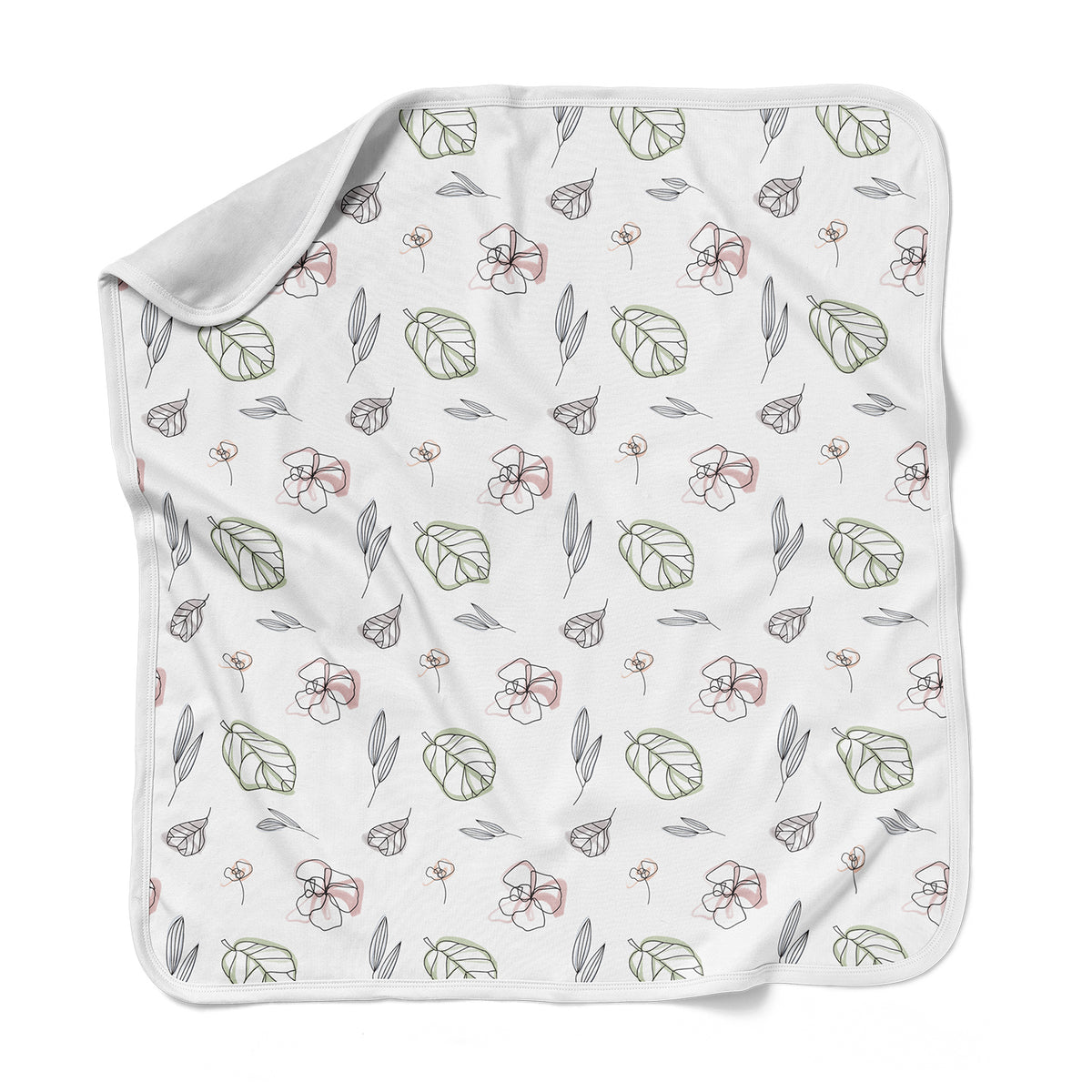 Goumikids Soft Bamboo Cotton Baby Nursery Blanket, Abstract Flowers - VMInnovations