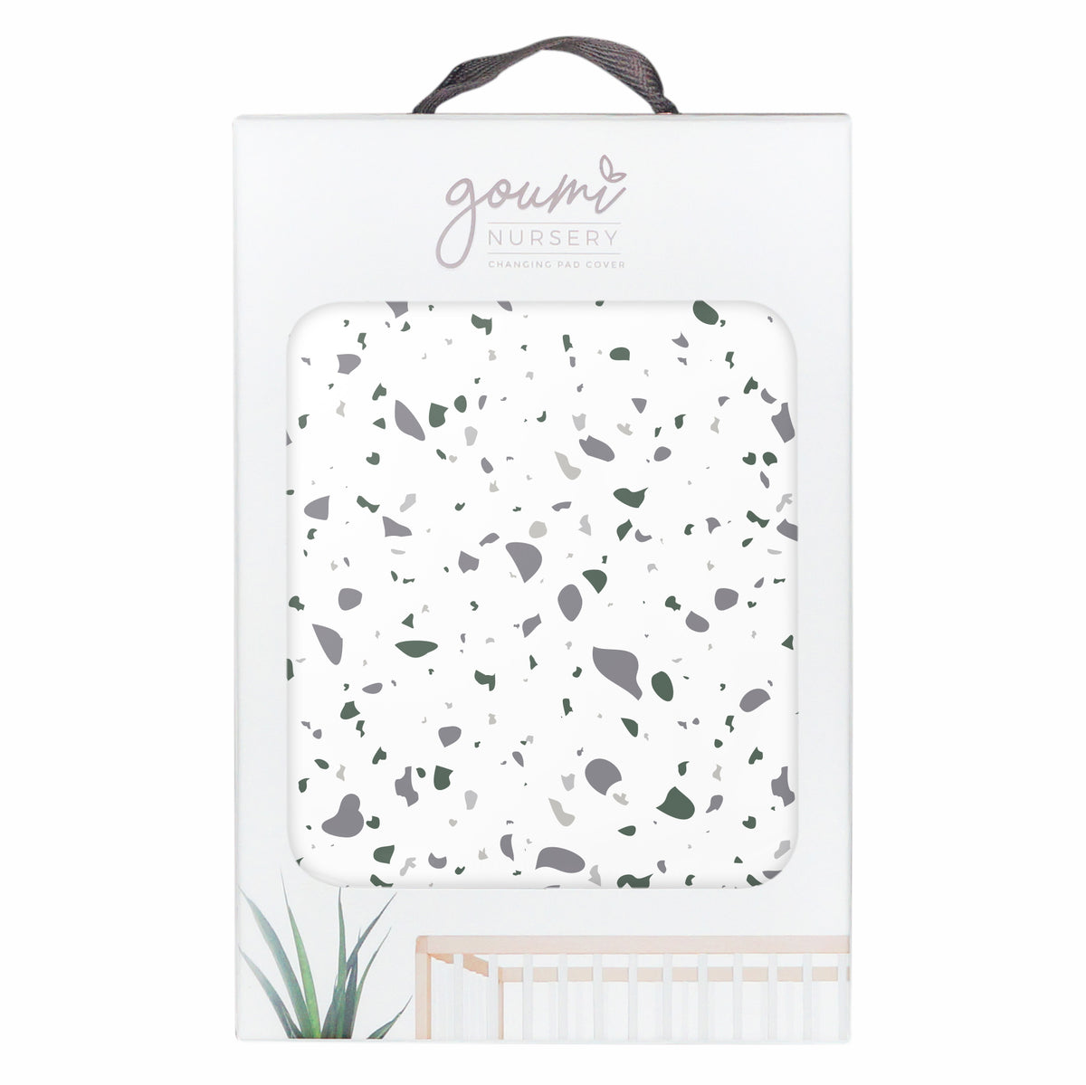 Goumikids Soft Organic Cotton Bamboo Baby Removable Changing Pad Cover, Terrazzo - VMInnovations