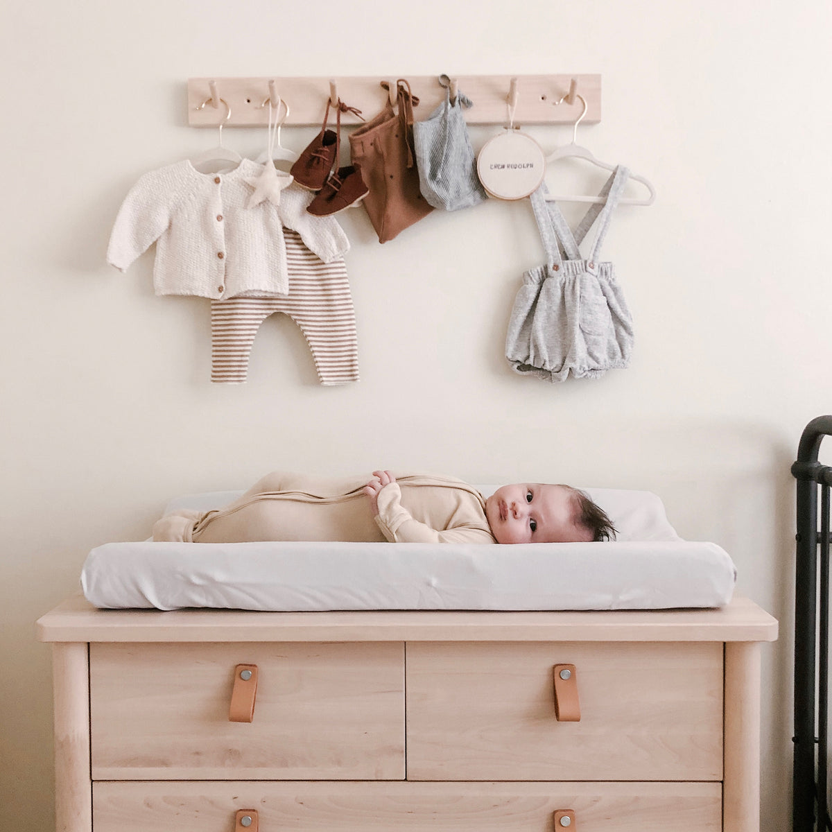 Goumikids Soft Organic Cotton Bamboo Baby Fabric Changing Pad Cover, Desert Mist - VMInnovations