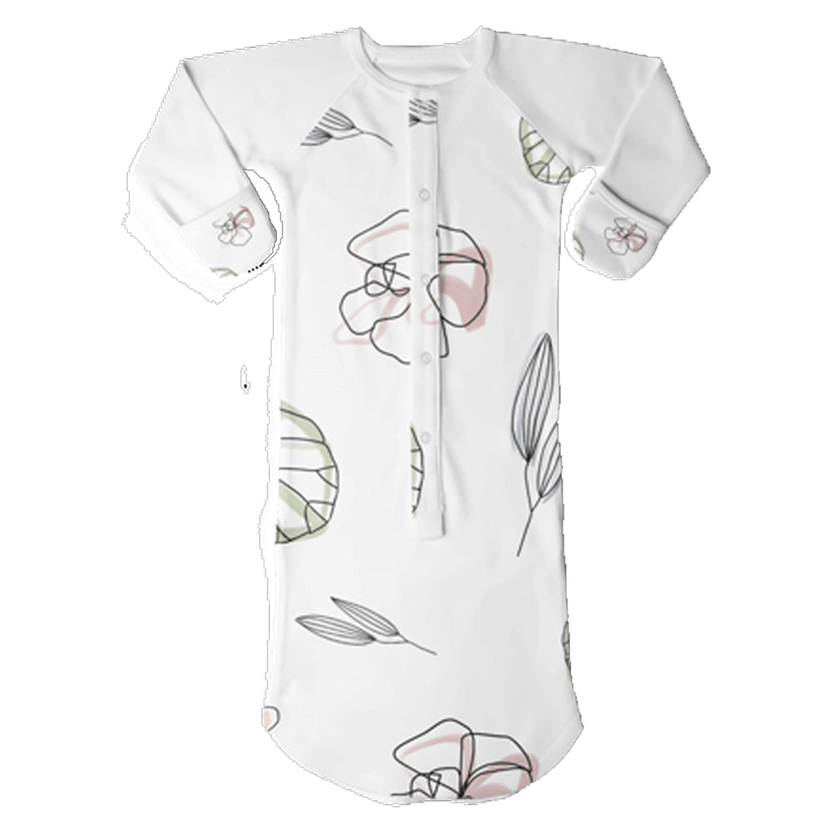 Goumikids Baby Sleeper Gown Organic Bamboo Sleepsack Pajama Clothes, 3-6M Floral - VMInnovations