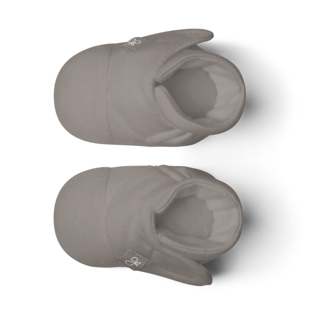 Goumikids Super Soft Organic Stay On Adjustable Baby Infant Booties, 0-3M Pewter - VMInnovations