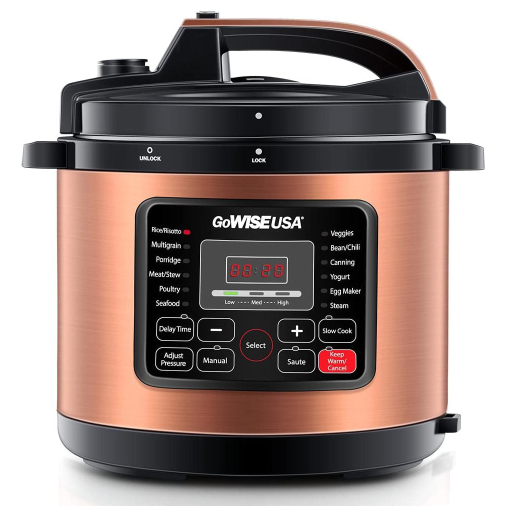 GoWISE GW22700 12-in-1 Multi Functional Electric Pressure Cooker, 6 Qt, Copper - VMInnovations