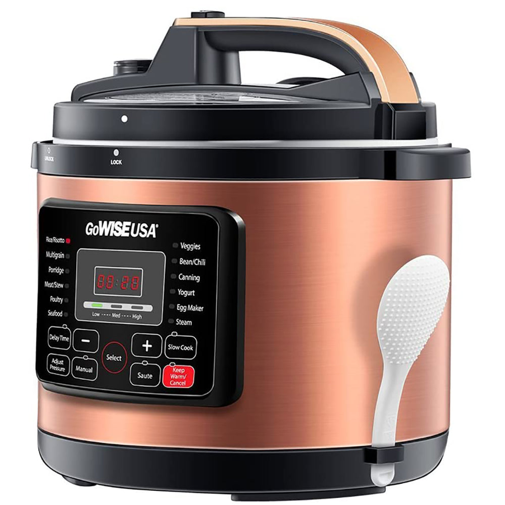 GoWISE GW22700 12-in-1 Multi Functional Electric Pressure Cooker, 6 Qt, Copper - VMInnovations